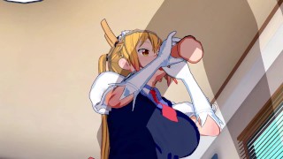 Anime Maid Tohru Cleans Your Dick