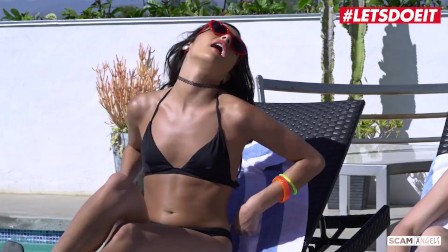Scam Angels - Jewelz Blu And Emily Willis Hot Ass German teen And Her BFF Fuck Lucky Guy By The Pool