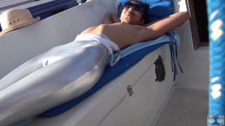 SOMEONE COULD SEE US! Viva Athena Sneaky Blowjob on Boat During Covid 19