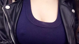 Boobwalk, hard nipples through shirt