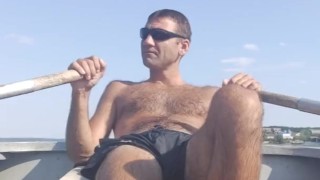 Nice weather for swimming in the river.