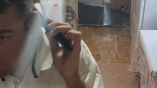 I get dressed to go to work.