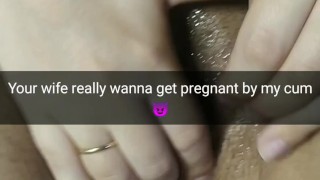 My wife wanna get pregnant by his lover cum! Pussy stuffing with cum