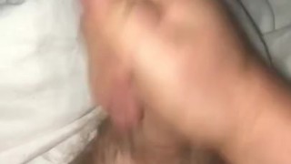 Jacking My Uncut Cock in Bed Until I Explode