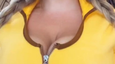 Lactating Blonde Braids Pigtails Pikachu Sucks & Spits Milk On Huge Boobs Bouncing On Dildo Snapchat