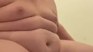 Uncut 460lb chub jerks off and plays with fat belly