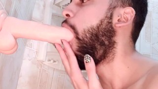 Young Latino Camilo Brown Hot Deepthroat, Anal And Facial With A 9inch Cumming Dildo Big Load