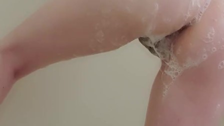 Horny slut cumming in the shower