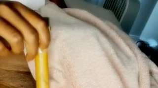 Making my pussy cream with a makeup brush 