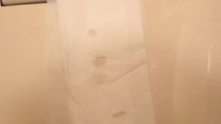 Japanese masturbating with cum