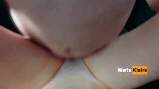 Amateur couple have public sex in the car, real orgasm and huge cumshot on pussy