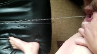 Pissing on bosses chair and my feet