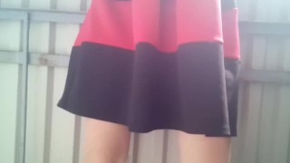  Teen Amateur shows pussy and ass on the balcony