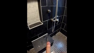 FUCKING THE WALL WITH MY PEE STREAM BOUNCING COCK