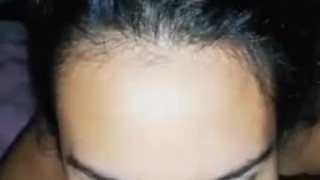 Eating babe's hairy pussy non stop until she fills my mouth with her cum