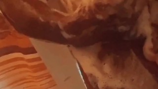 Hot steamy shower with long dick in my hands 