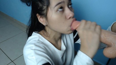 First Deepthroat - First Blowjob training ASMR (Sloppy Deepthroat) Porn Videos - Tube8