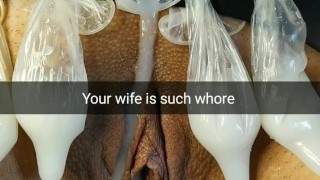 My cheating wife relaxing after fucks and milking five cocks! [Cuckold.Snapchat]