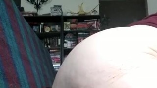 Bbw princess struggles to stuff her ass with a thick 9 inch dildo to prepare for daddy's huge cock