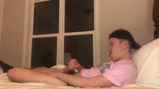 19 year old college frat boy Jesse Gold fingers his hairy hole