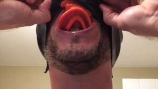 locked in my studio gum mask with my piss my cum and my braces