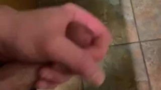 Horny man has quick jerk off nice cock off before bed 