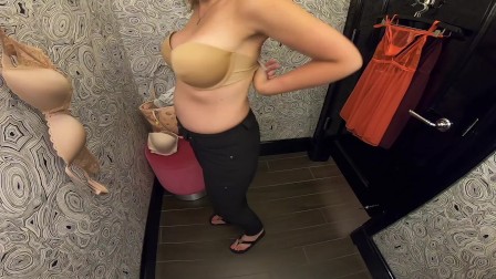 PBelle27 MILF Big Tits Trying On Bras in Lingerie Store Changing Room