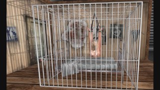 Bondage Cage BDSM in Pantyhose
