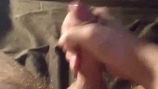 Cumshot in bed