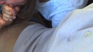 QUICK BLOWJOB IN CAR ON THE ROAD - Amateur AnnaForia
