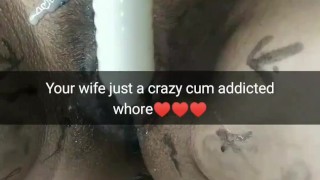 My wife after gangbang pours tons of sperm on his pussy from used condom! [Cuckold.Snapchat]