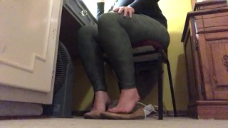 Sexy Candid shoeplay in flats
