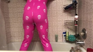 Peeing her pajamas 
