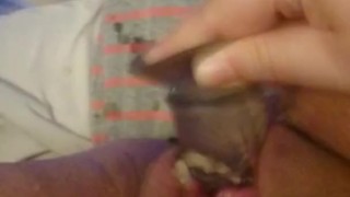 Amateur Girlfriend Uses My Cum To Masturbate With a Cucumber Until She Squirts