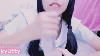 Petite School Girl Giving a Sloppy Blowjob and Riding Dildo til Cute Orgasm!