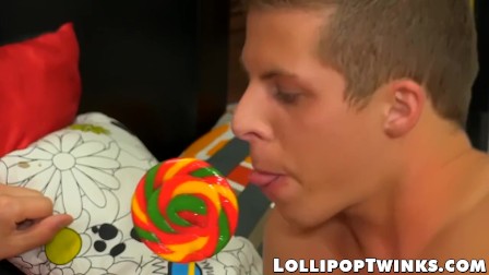 Naughty Conner Bradley licks lollipop and bangs in threesome