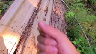 Stopped to cum in the woods