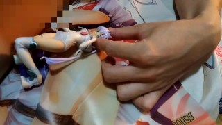 ジブリールフィギュアに大量ぶっかけ顔射オナニー【キモオタク男の喘ぎ声あり】