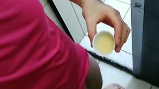 A roll dessert bathed in milk