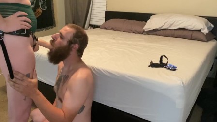Husband Gets Pegged HARD Until He Cums