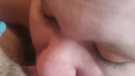 Sucking my husbands dick, With POV, and swallowing his cum at the end