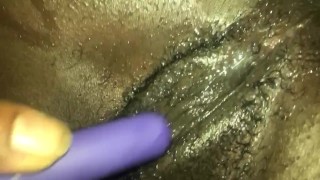 Using my vibrator on this throbbing pussy