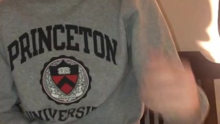 19 year old college frat boy jerks of wearing sweatshirt