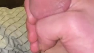 Huge White Cock dumps huge load in slow mode (up close)