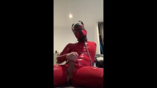 Rubber Puppy Play Masturbation
