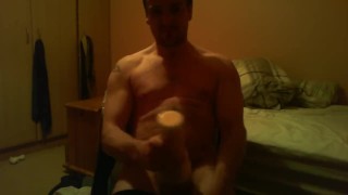 Sitting on chair watching porn fucking a felsh light till I ejaculate