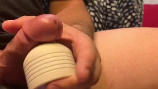 Edging Big Hard Thick Cock W Wand / Cock Ring / Dripping Precum Everywhere 