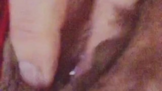 Super up close wet and sticky big lip hairy pussy rub asmr