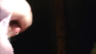 Girlfriend is jerking an scratching my dick and stretching my frenulum (Huge Cumload)