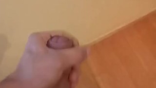 Huge cumshot on the wall for my gf